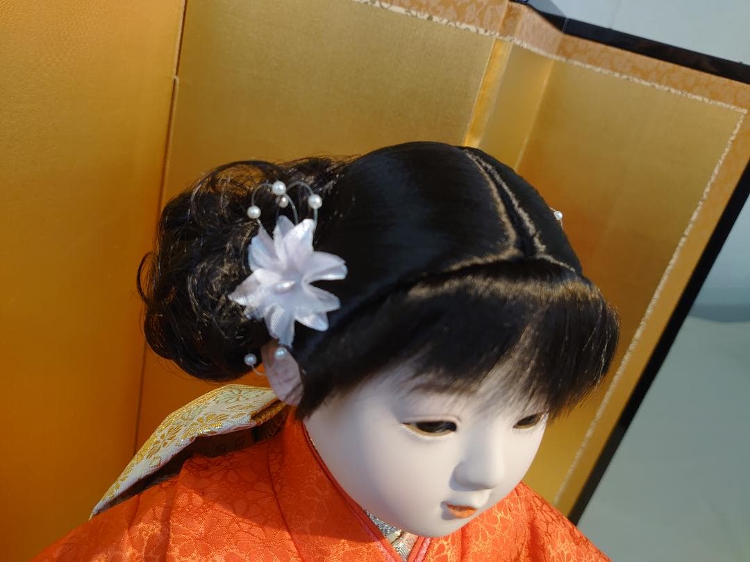 ●新品●敏光作●　市松人形　金彩衣装