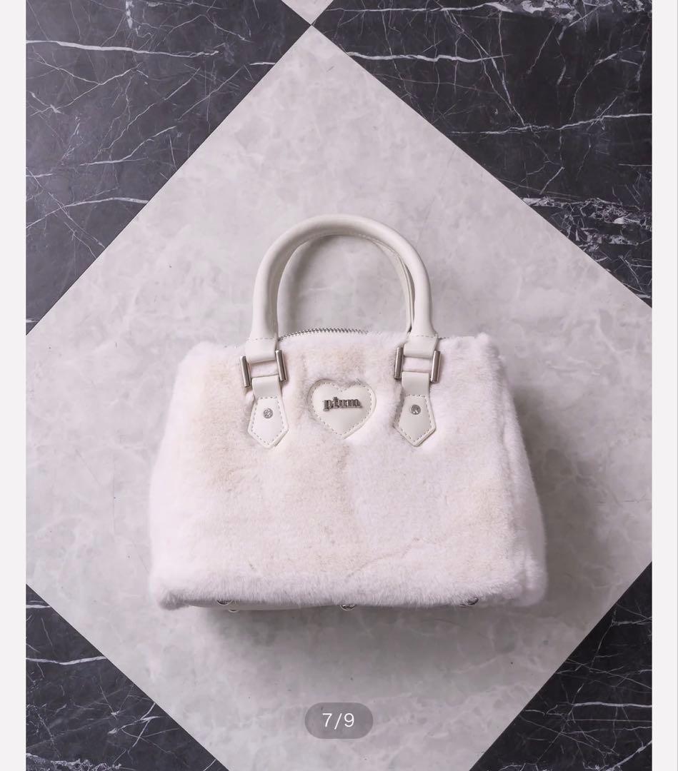 (最終値下げ)pium ビジューチェーン付きpiumハートファーバッグ