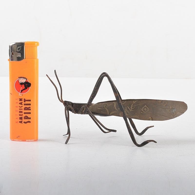 時代金工　古鉄　鈴虫　飛蝗　置物　V　R5581