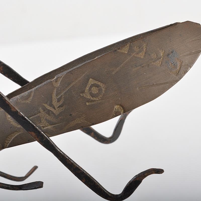 時代金工　古鉄　鈴虫　飛蝗　置物　V　R5581