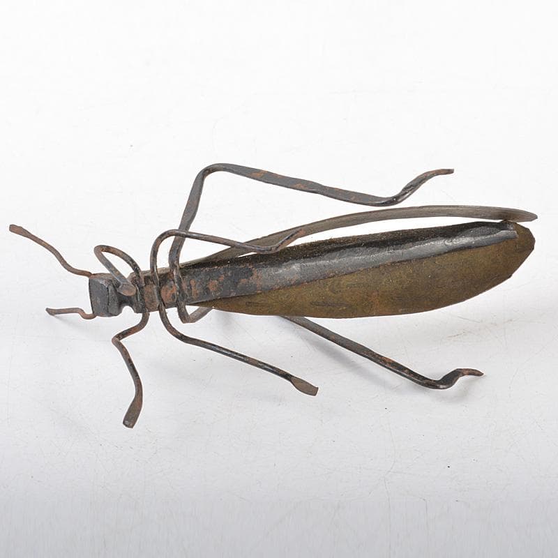 時代金工　古鉄　鈴虫　飛蝗　置物　V　R5581