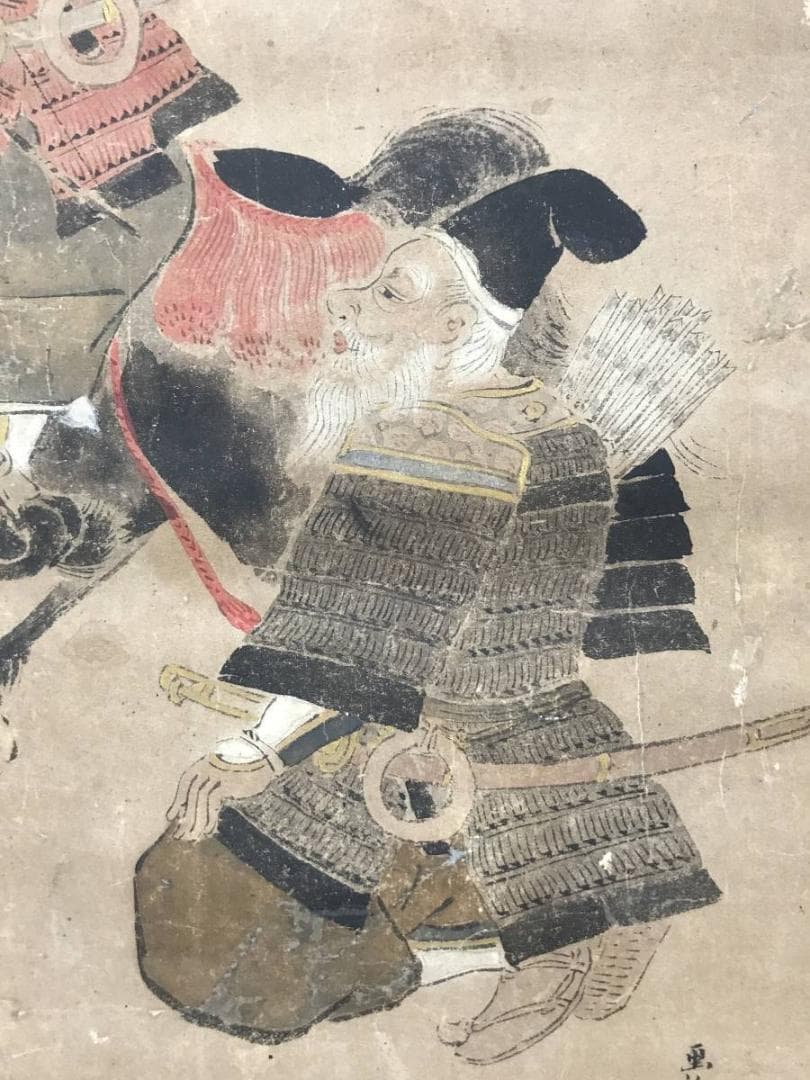 【模写】土佐光起/若武者図/江戸前期/神功皇后図/掛軸/名家伝来/AC-405