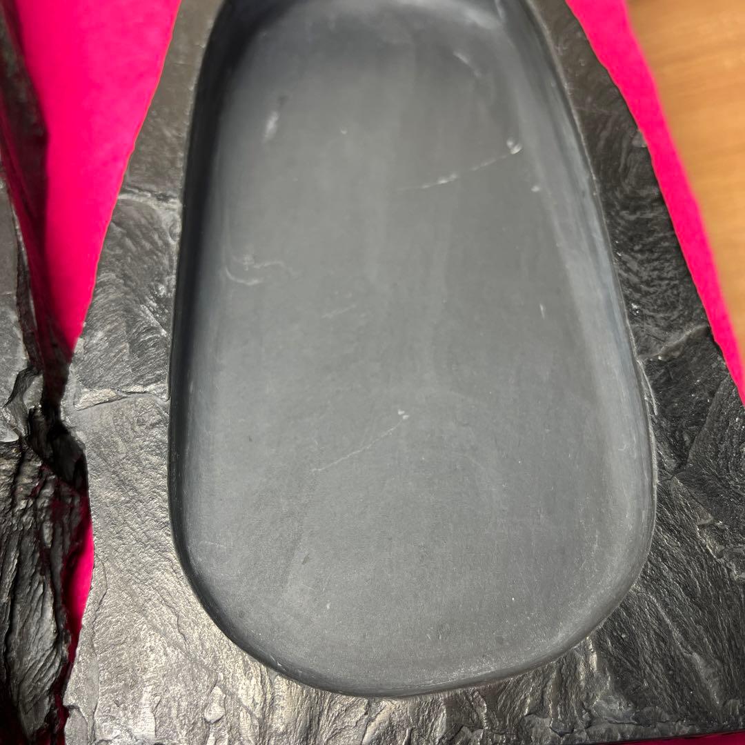 雄勝硯　⭕️杉山唐龍斎　希少なダブル硯(蓋も硯) 30cmの超大型硯