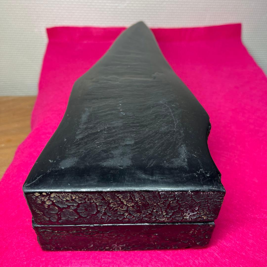雄勝硯　⭕️杉山唐龍斎　希少なダブル硯(蓋も硯) 30cmの超大型硯
