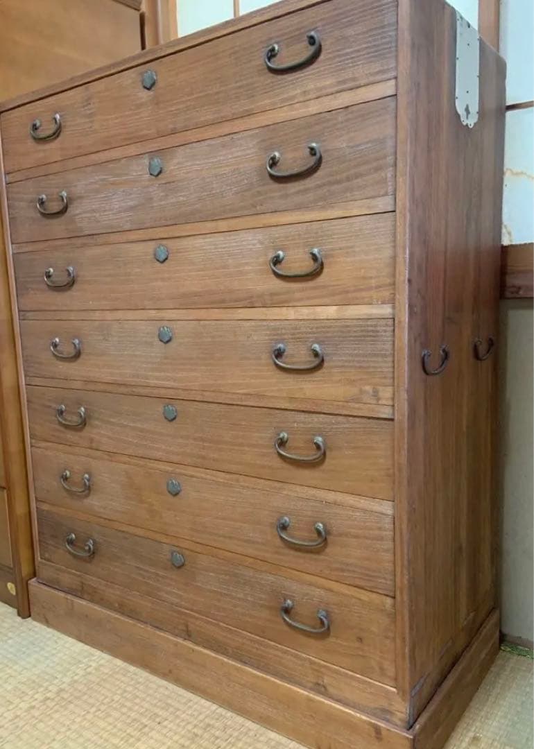 7段引出し箪笥 アンティーク　総桐タンス　和タンス　洋服　着物タンス　昭和レトロ