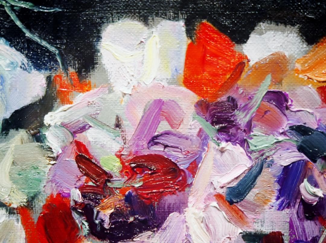 【真作】金畑　実「スイートピーの花」東京美大　師・藤島武二　光風会　鳥取米子