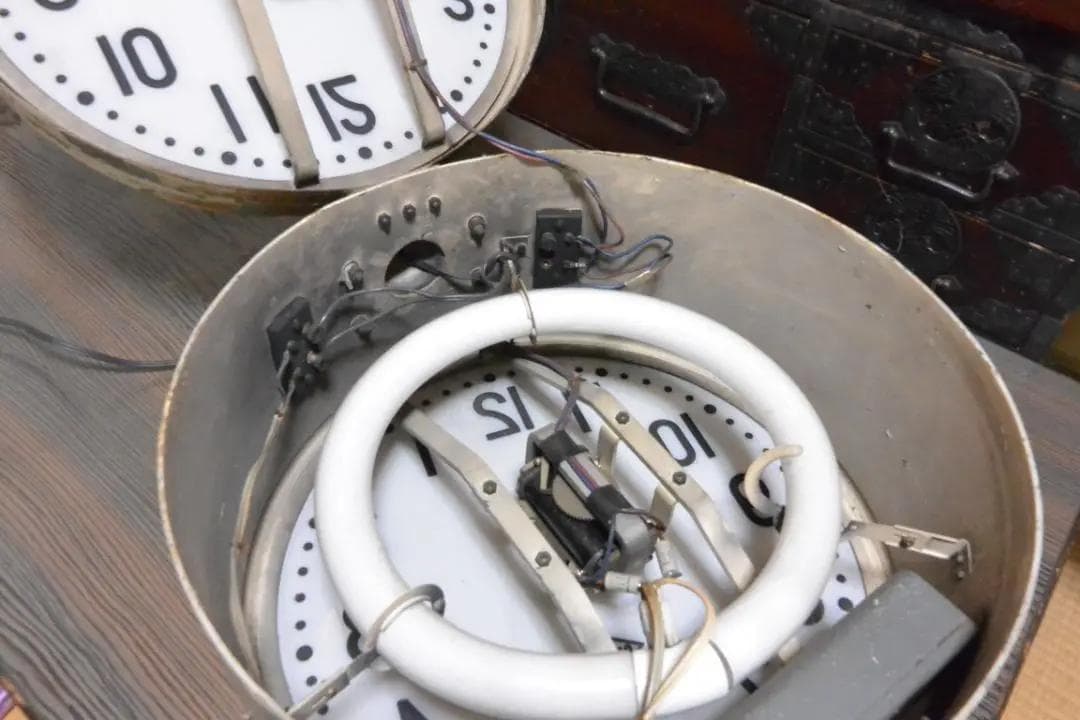 国鉄 駅 ホーム 両面 鉄道時計 引取り６千円引き