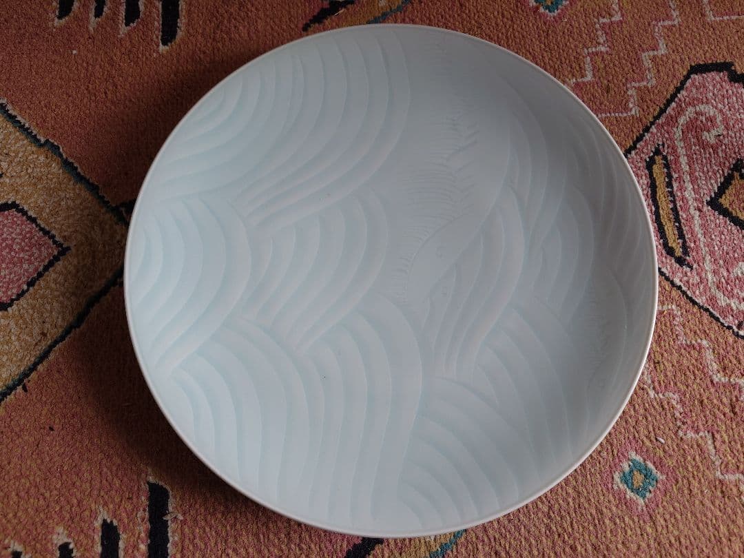 塚本快示　人間国宝　31cm青白磁　大皿