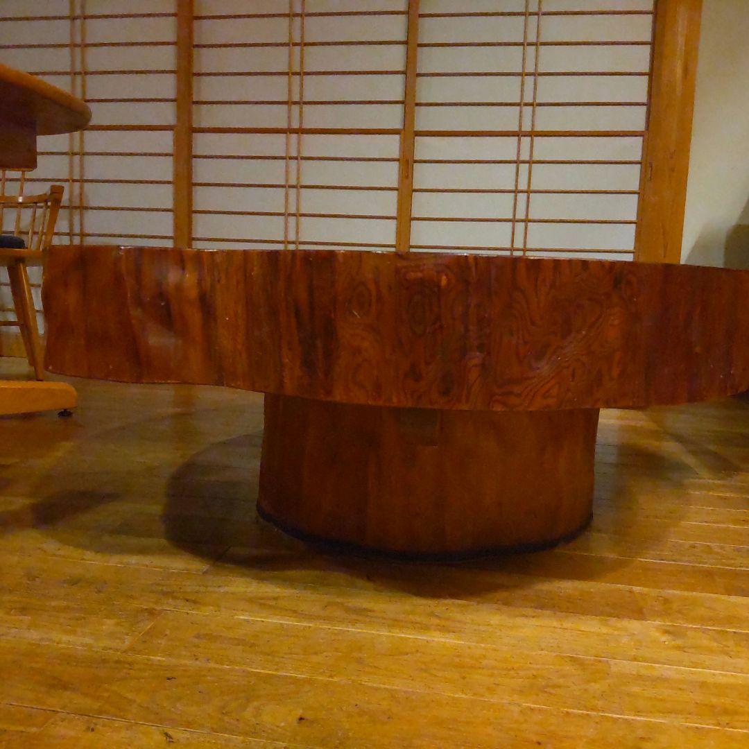 屋久杉・天然木・１枚板・輪切りの座卓（中古）