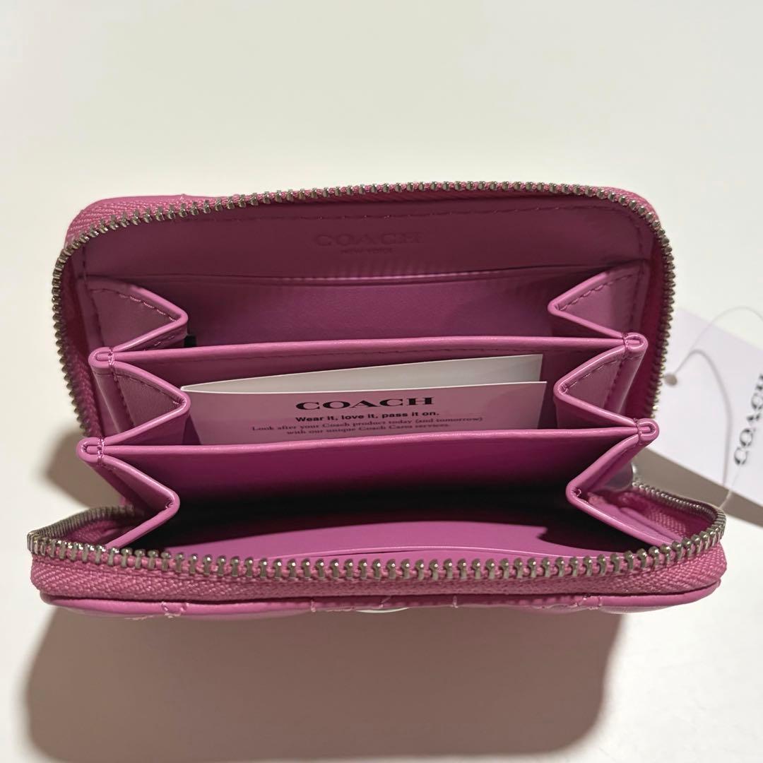 COACH カードケース ケース キルティング ピンク