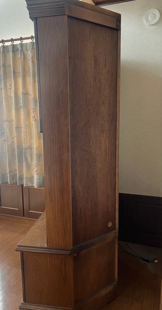 アンティーク木製コーナー用テレビ台　 ダークブラウン