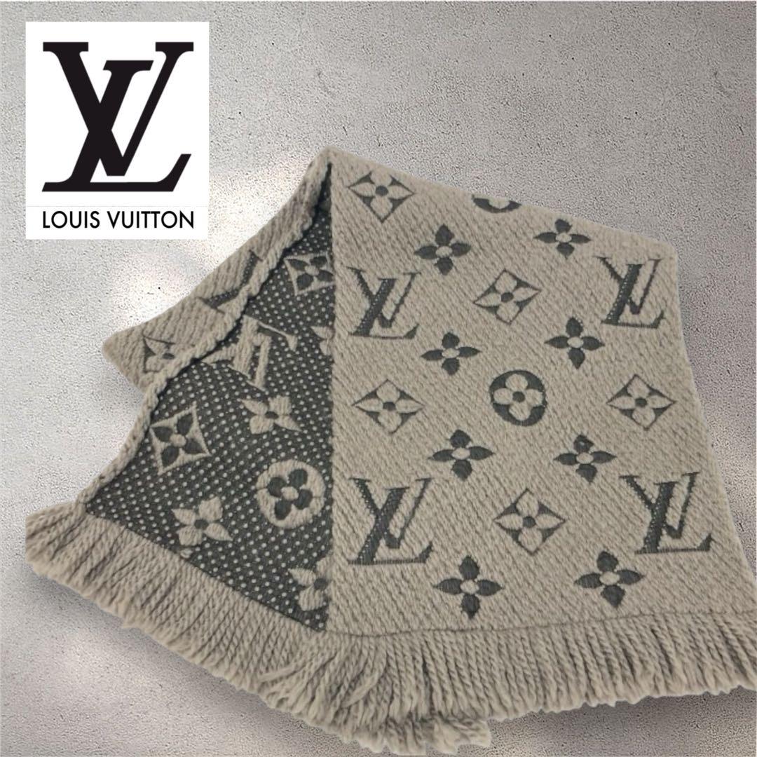 LOUIS VUITTON ルイヴィトンマフラー M72242ロゴマニア グレー