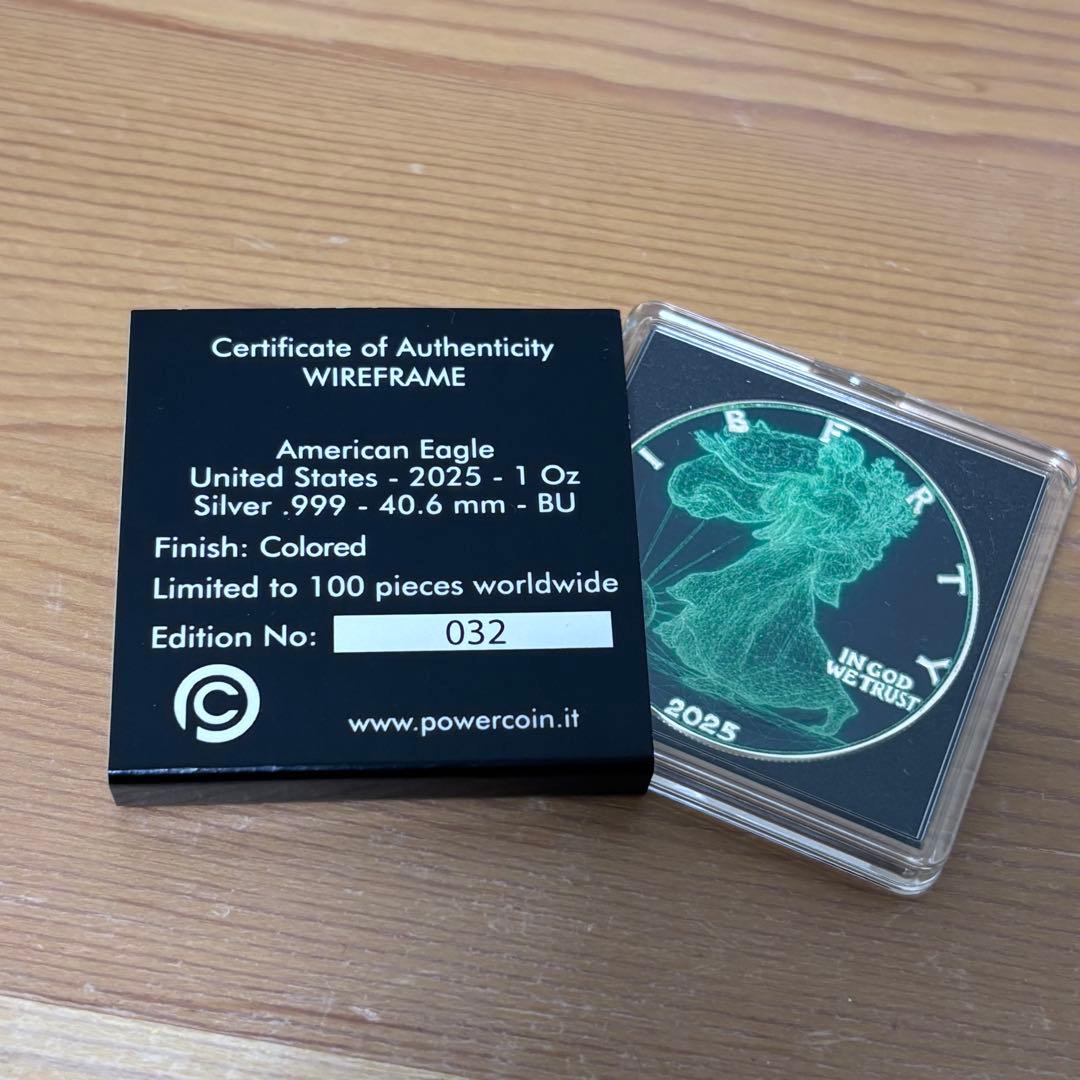 【世界限界100枚！】2025 アメリカンイーグル ワイヤーフレーム 銀貨