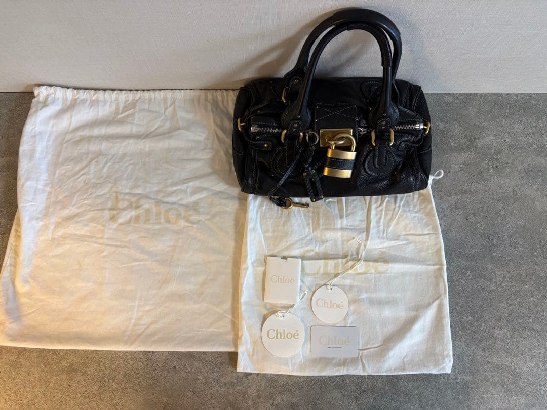 【美品】【即日発送手続】Chloé パディントン ハンドバッグ黒　クロエ