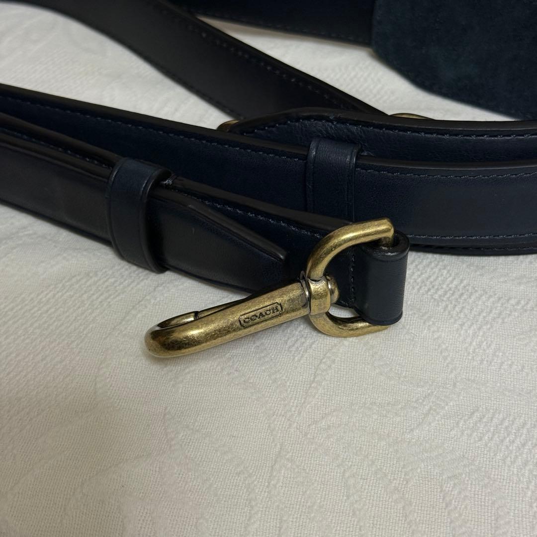 新品未使用　コーチ　ビジネスバッグ　2way 濃紺　ショルダーベルト