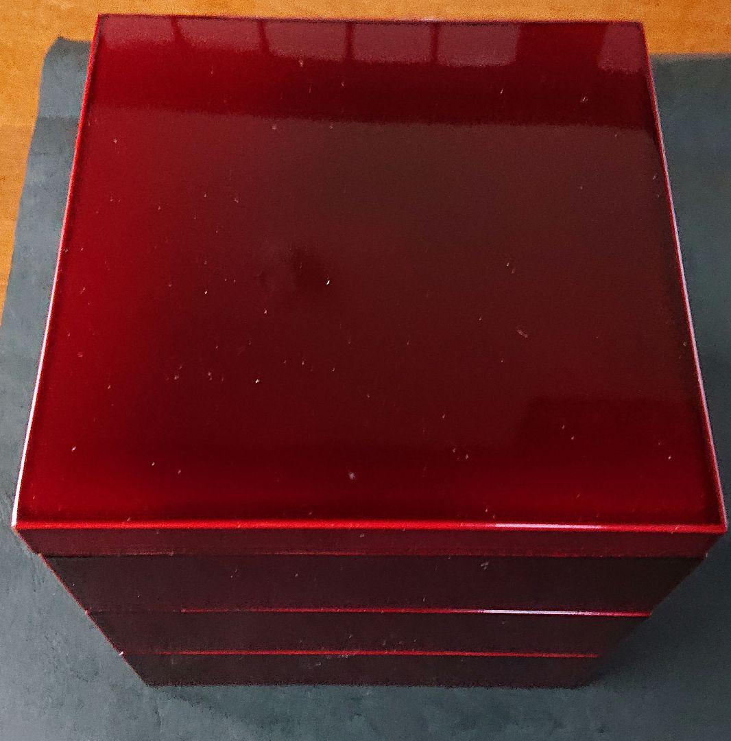 木製漆器 5.5寸三段重 本漆塗り 溜塗 内朱
