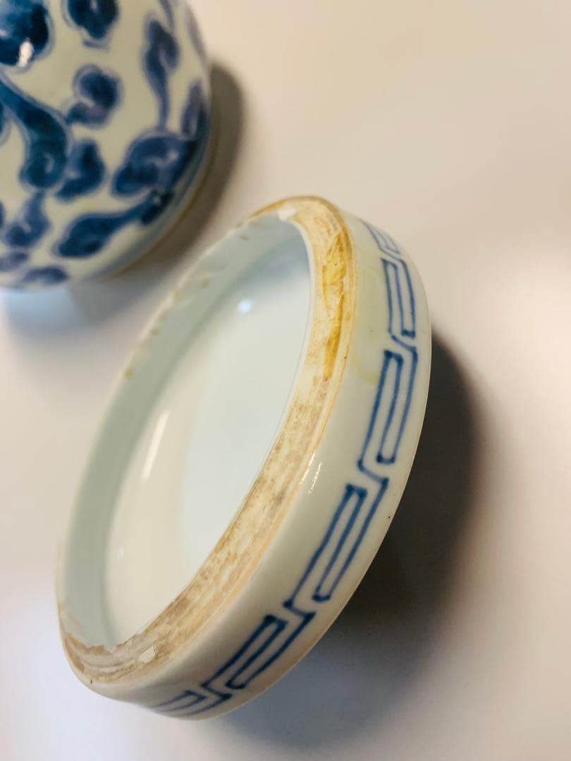 中国清時代染付(青花)お壺