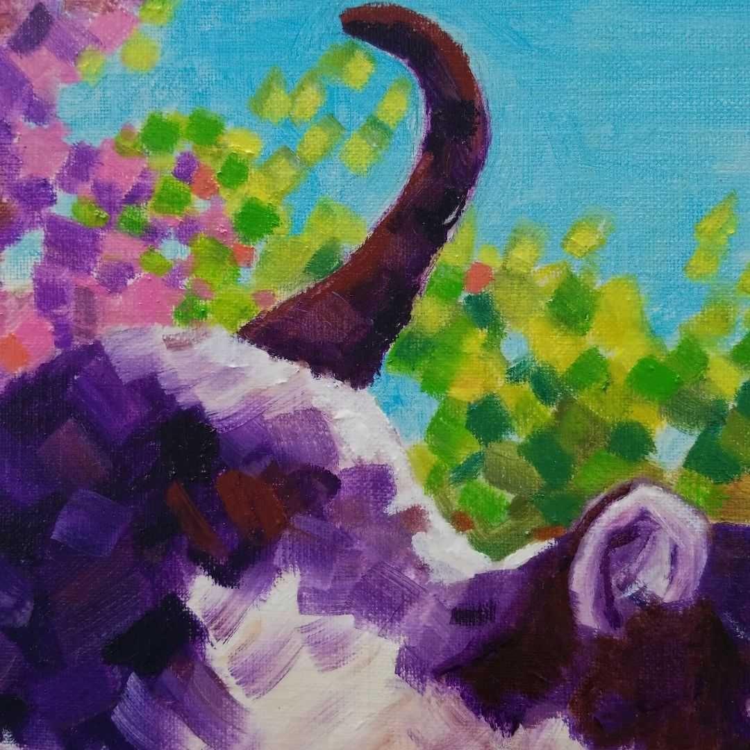 油絵　専用　向きを変える猫　 縦大きめ45.5cm