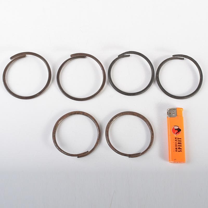 茶道具　釜師　高木治良兵衛造　鉄製　松葉鐶　石目鐶　丸鐶　共箱　3点　Ｖ6196