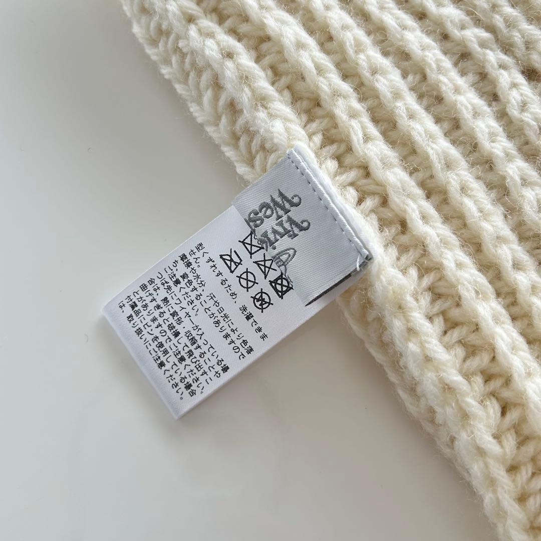 美品 Vivienne Westwood 猫耳ニット帽 アイボリー 白 ホワイト