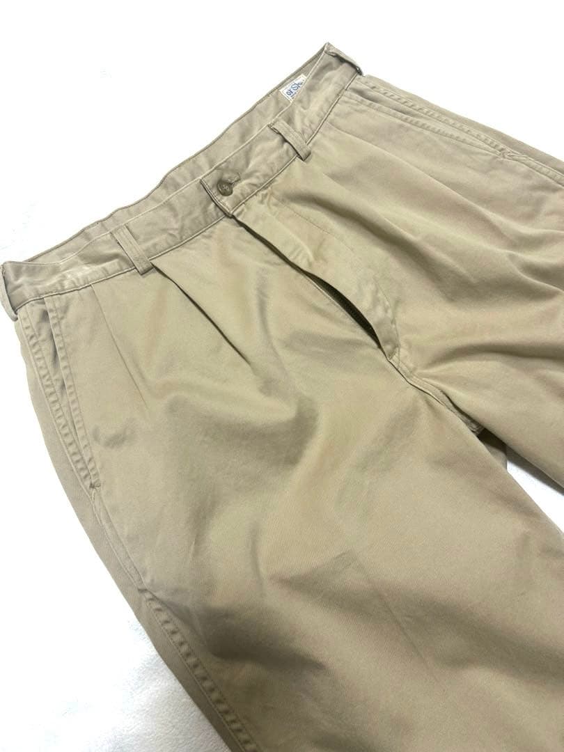 オアスロウ　ツータックワイドトラウザー カーキ ベージュ レディースチノパン