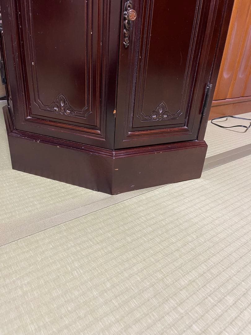 【貴重品】昭和レトロ 木製アンティーク調 ディスプレイキャビネットガラスケース