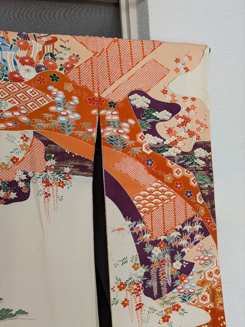 三越　振袖　古典柄　長襦袢/小田急百貨店　帯　黒に金糸/　成人式　謝恩会　結婚式