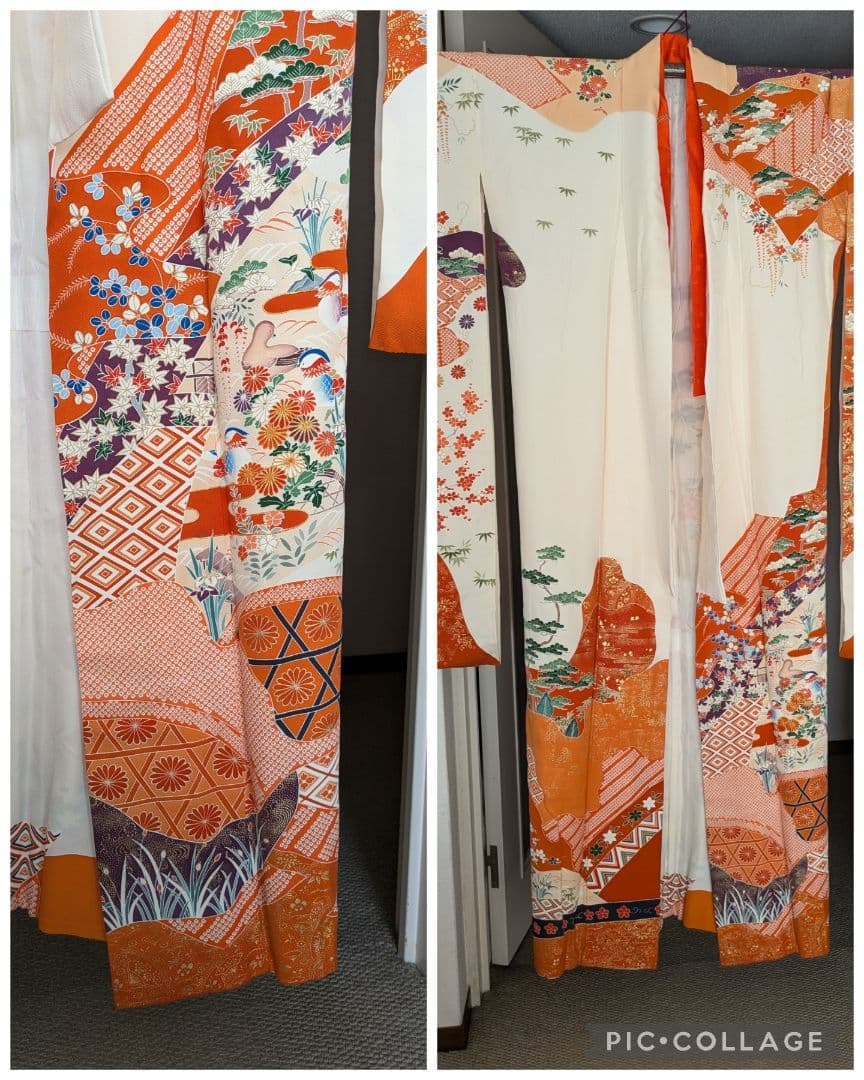 三越　振袖　古典柄　長襦袢/小田急百貨店　帯　黒に金糸/　成人式　謝恩会　結婚式