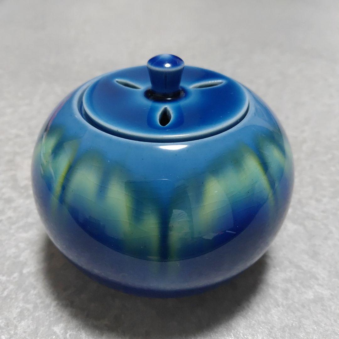 九谷焼 人間国宝 三代徳田八十吉 耀彩 金銘 香炉【 共箱 共布 栞】