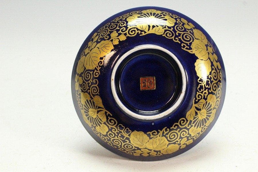 中国美術 瑠璃釉 金彩 纏枝蓮花紋 蓋碗 五件 旧家蔵出