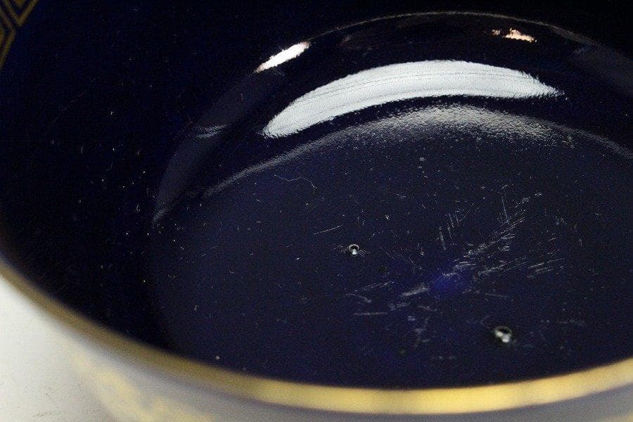 中国美術 瑠璃釉 金彩 纏枝蓮花紋 蓋碗 五件 旧家蔵出