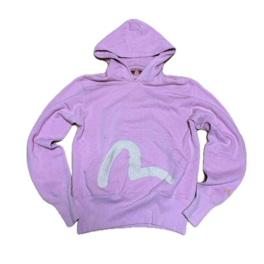 Evisu ピンク パーカー Y2K 短丈 カモメ刺繍