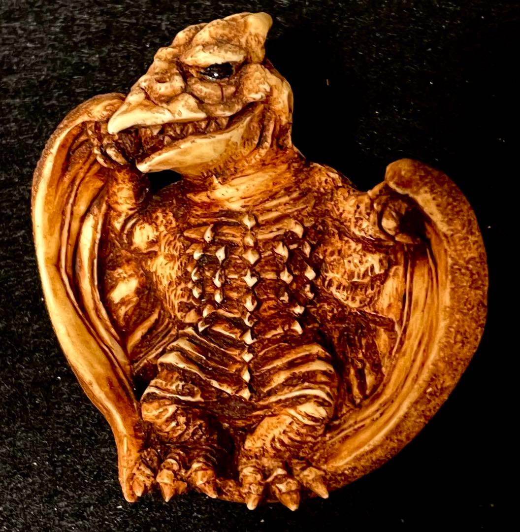 東宝怪獣根付　ラドン（初代）　木札　木箱付き　ゴジラ　未使用品