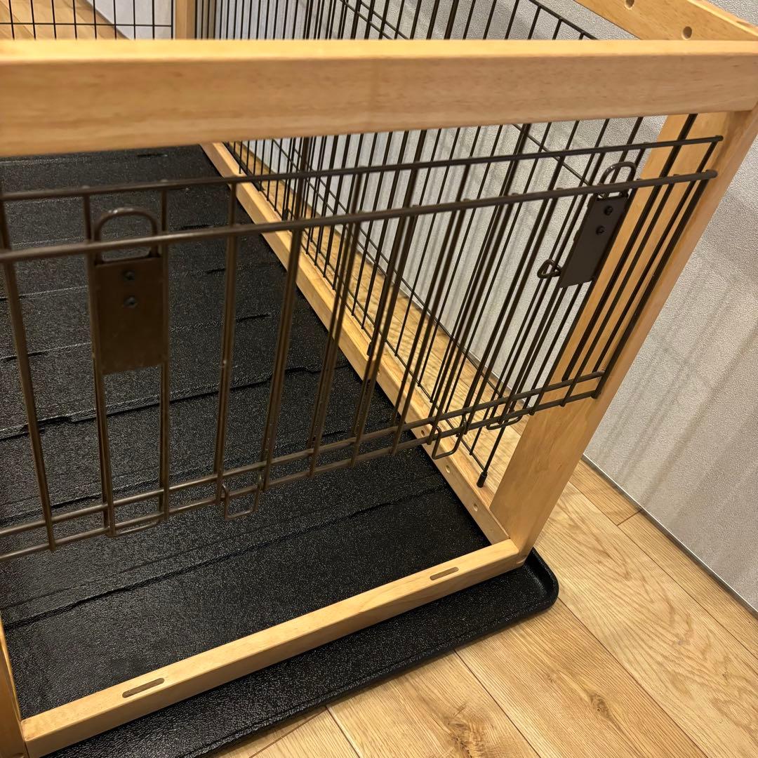 リッチェル 木製スライドペットサークル 屋根付き パピー 成犬 老犬