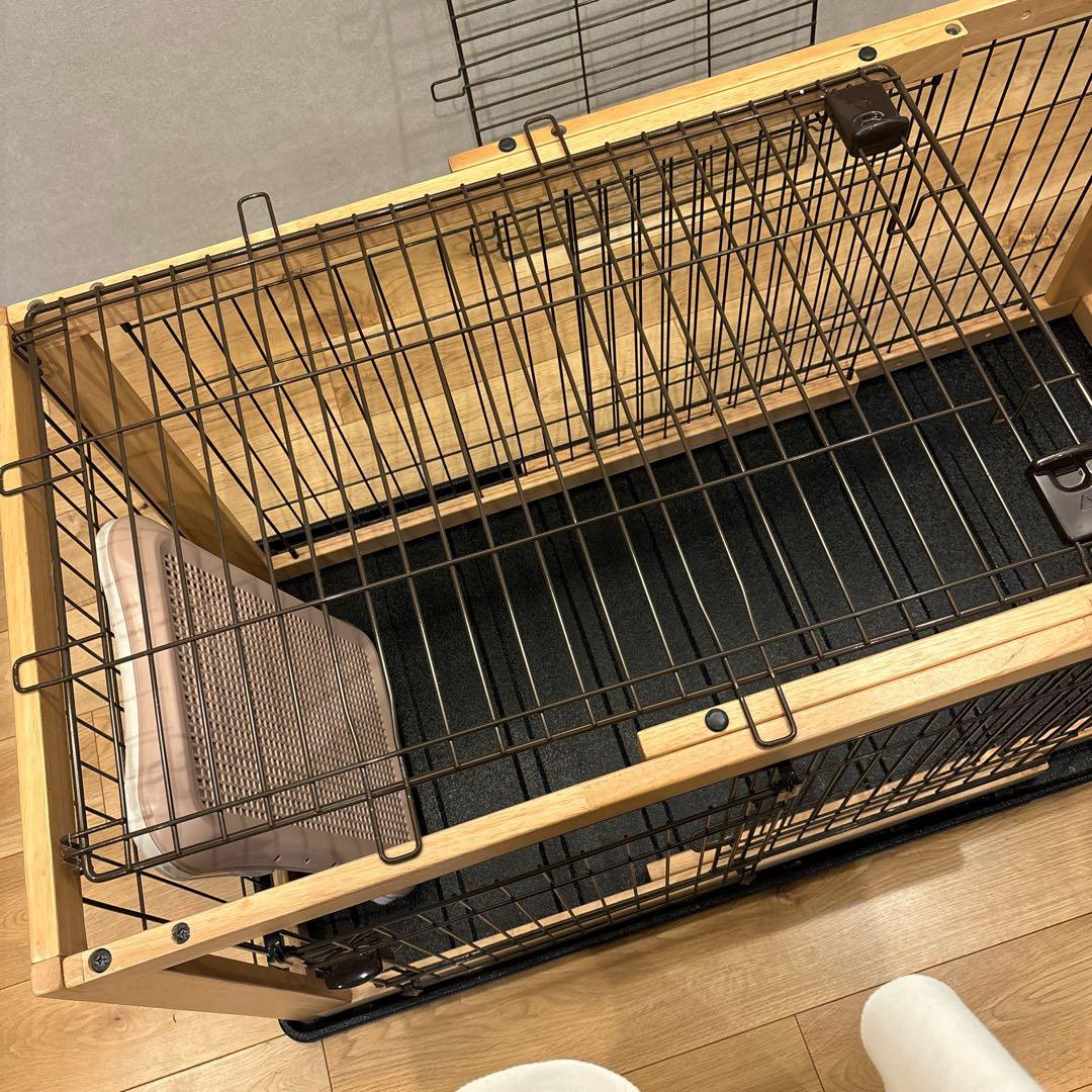 リッチェル 木製スライドペットサークル 屋根付き パピー 成犬 老犬