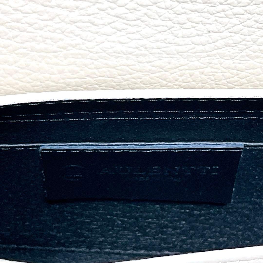 AULENTTI　DOショルダーBAG　オフホワイト　牛革　シュリンクレザー