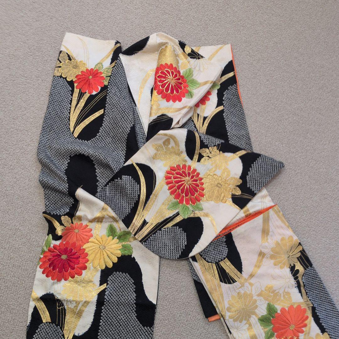 古典柄の正絹振袖　着物リメイク　3枚セットです
