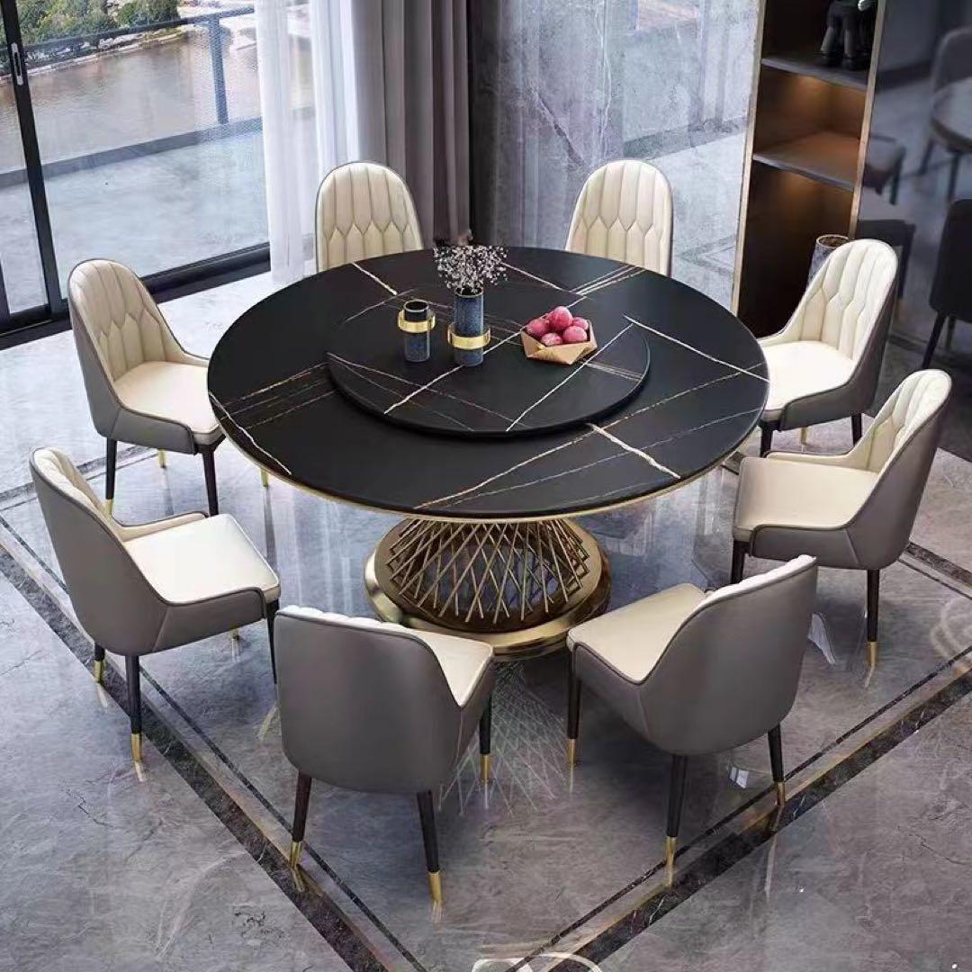 ダイニングセットテーブル120cm＋チェア4脚&ターンテーブル