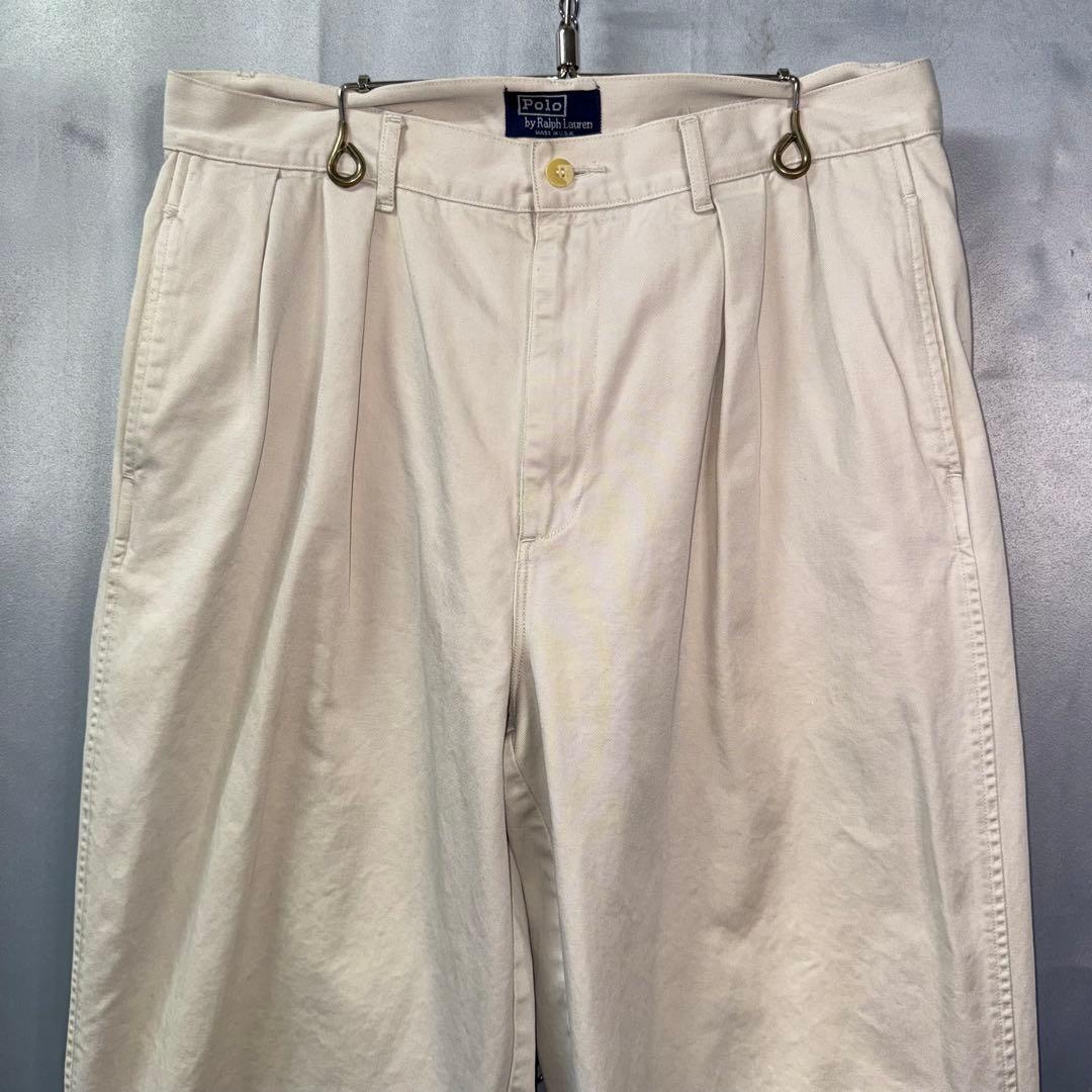 90s USA製 ポロラルフローレン チノパン ベージュ W33