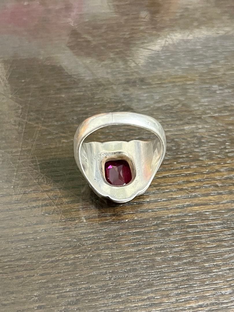 15号-17号石ルビー14KGF/SV925シルバーとゴー古指輪