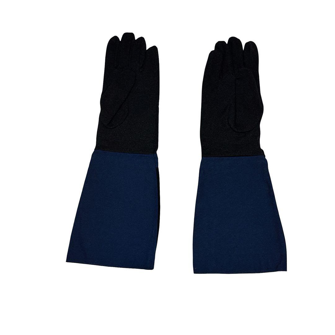 【未使用】プラダ ロゴ ロング 手袋 グローブ サイズ6 ブラック ネイビー