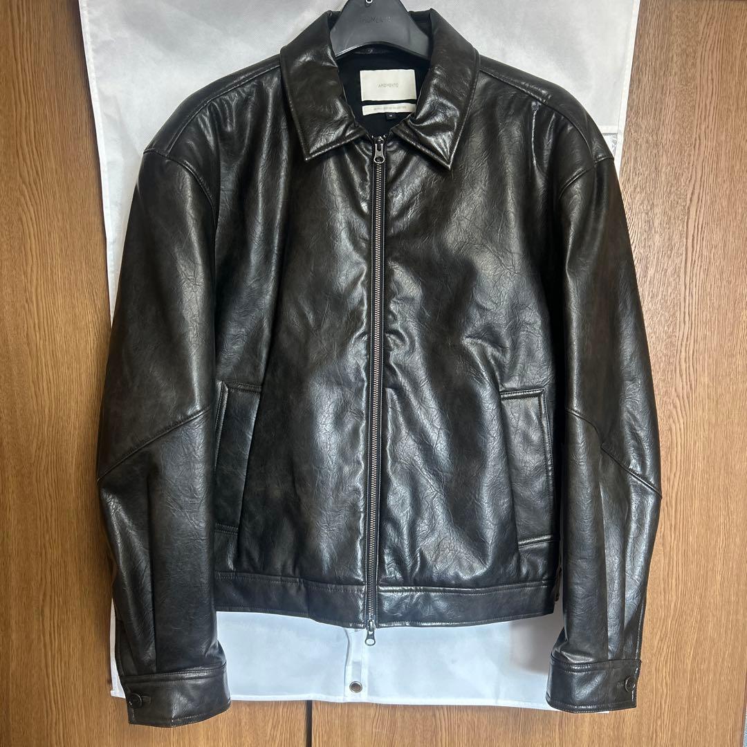 ジャケット・アウター AMOMENTO SYNTHETIC LEATHER BLOUSON