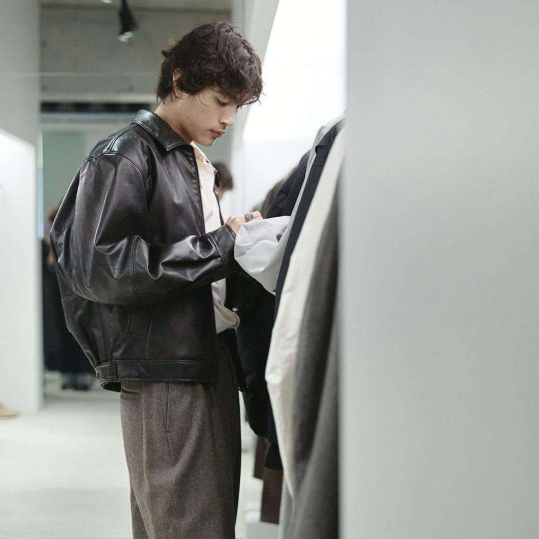 ジャケット・アウター AMOMENTO SYNTHETIC LEATHER BLOUSON