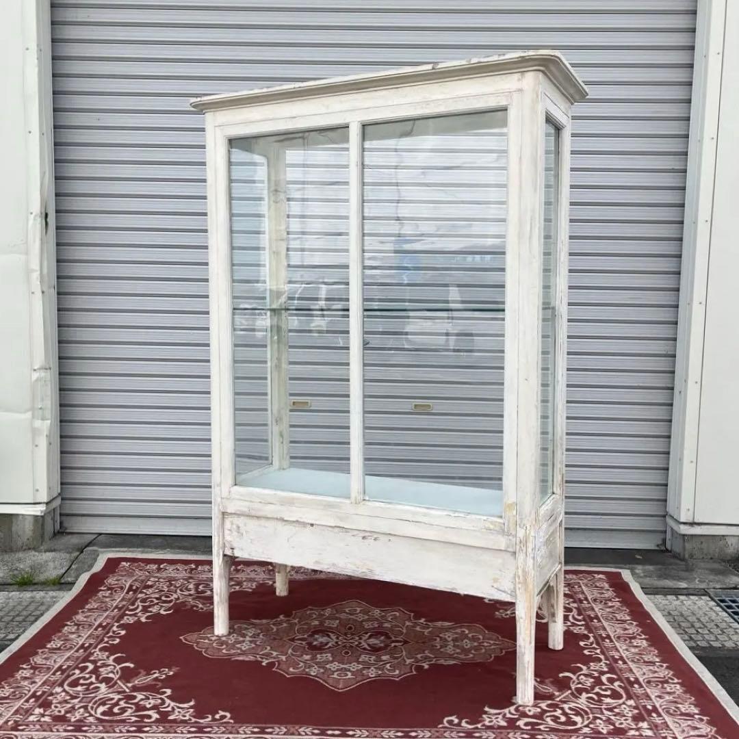 引き取り限定 宮城県◾️アンティーク古家具 大型サイズ ケビントディスプレイ棚