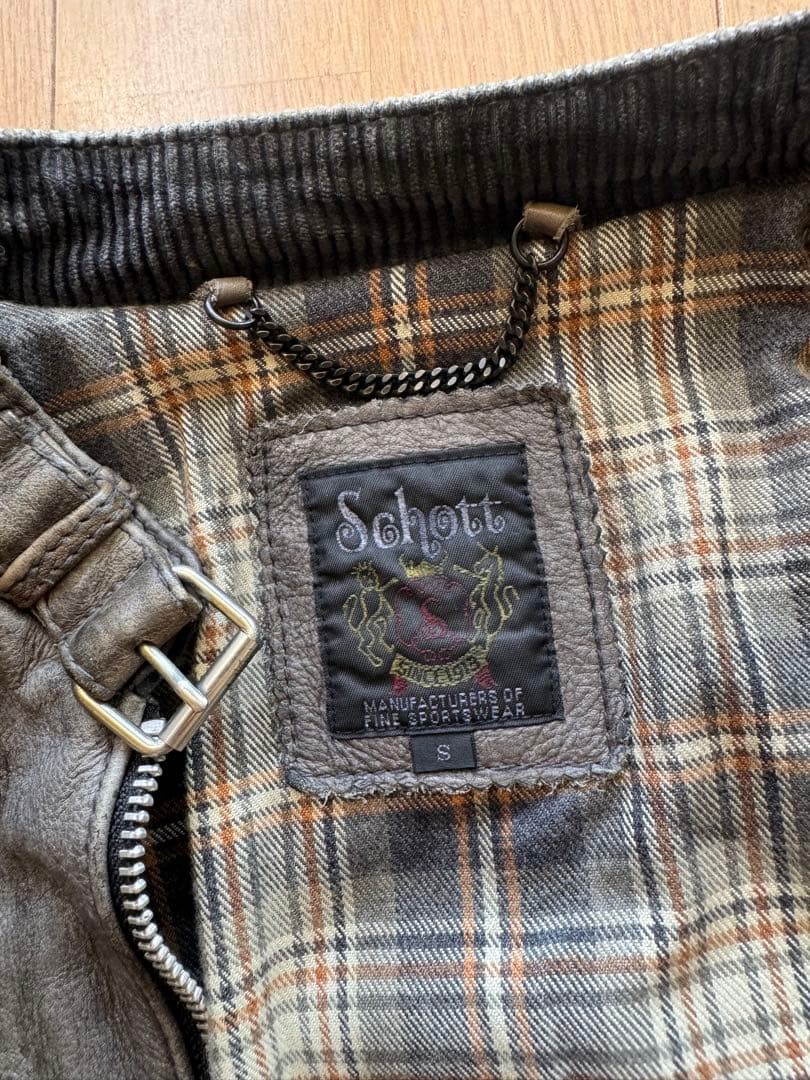 稀少色 SCHOTT シングルライダースジャケット Sサイズ