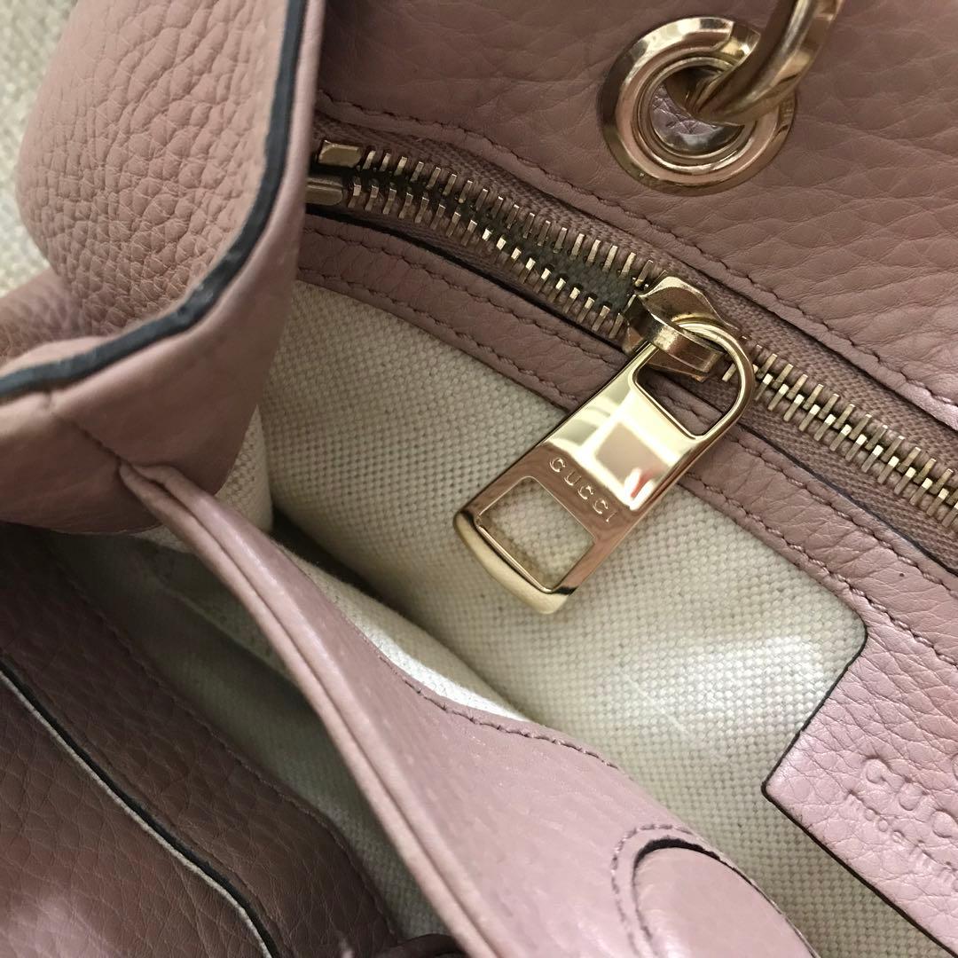 し*み様 GUCCI　ピンク　2WAY ショルダーバッグ　バンブー　スモール　レ