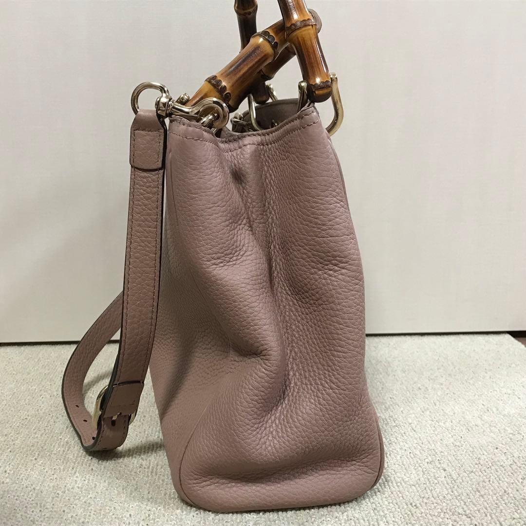 し*み様 GUCCI　ピンク　2WAY ショルダーバッグ　バンブー　スモール　レ