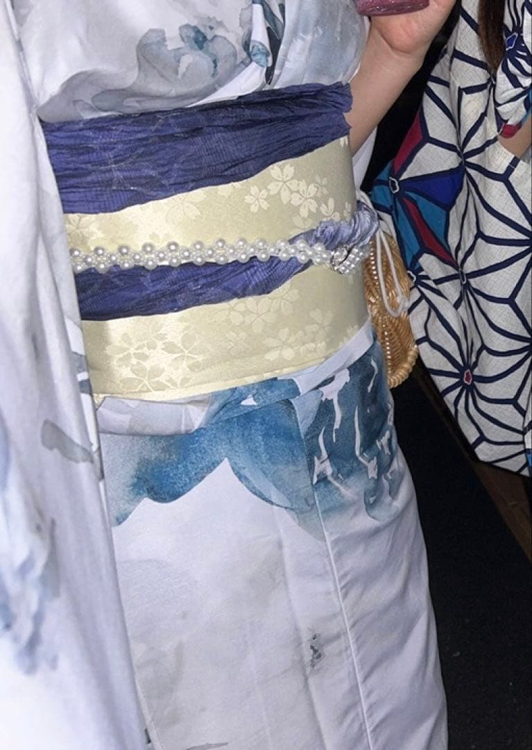sugar グラデーションブルーグリーン浴衣➕兵児帯 セット バラ売り可能