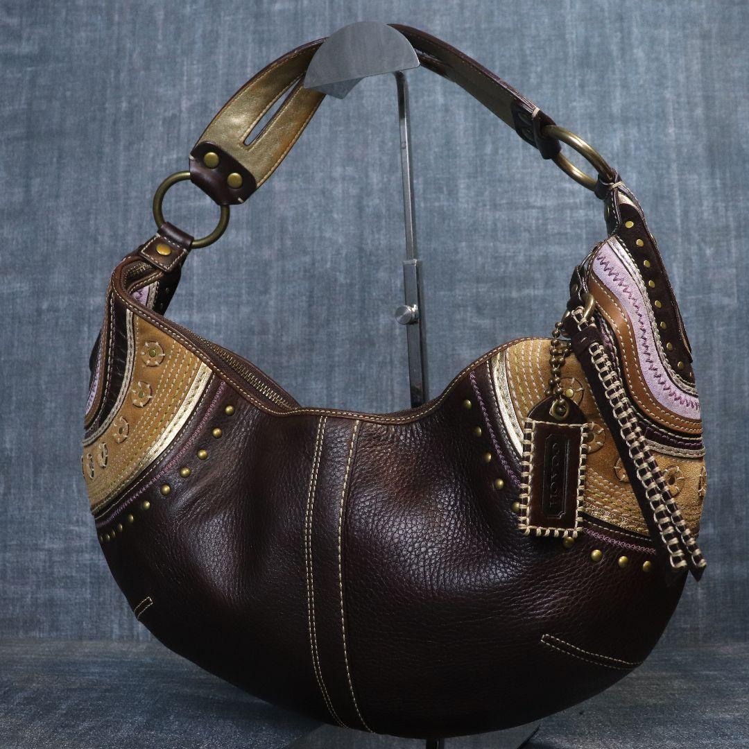 希少 COACH クロワッサン レザー ホーボー ワンショルダーバッグ