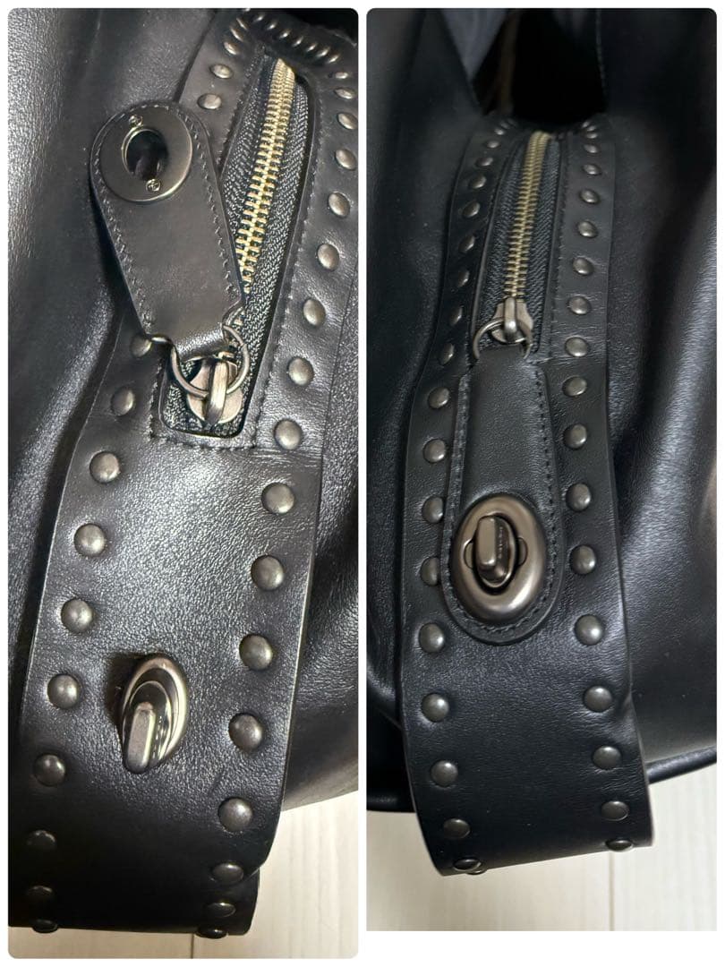 【美品】COACH イーディーショルダーバッグ シグネチャー レザー フリンジ